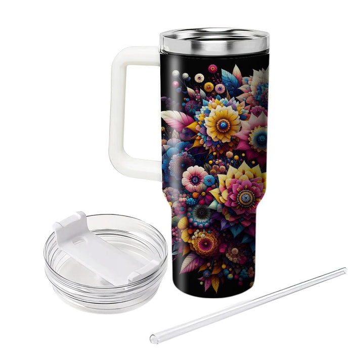 Floral Kaleidoscope  Tumbler Cups