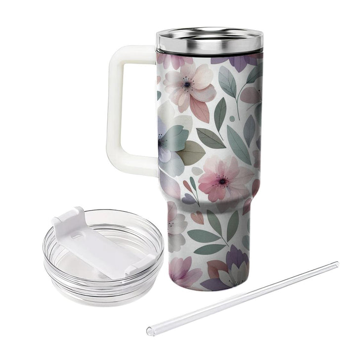 Abstract Watercolor Blooms  Tumblers With Lids