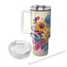 Vivid Retro Flowers Personalized Tumblers