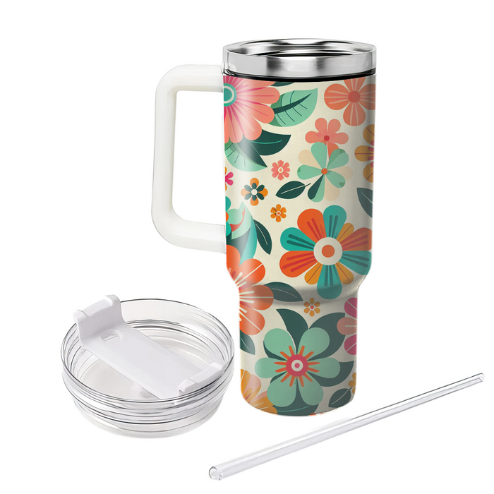 Retro Funky Flowers  Decorative Tumblers