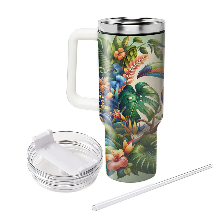 Vibrant Tropical Toucan  Personalized Tumblers