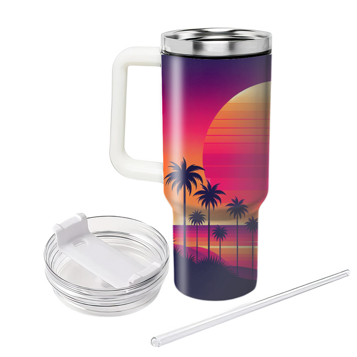 Vibrant Sunset Palms Custom Tumblers