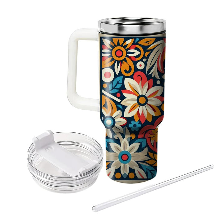 Retro Floral Patchwork  Personalized Tumblers