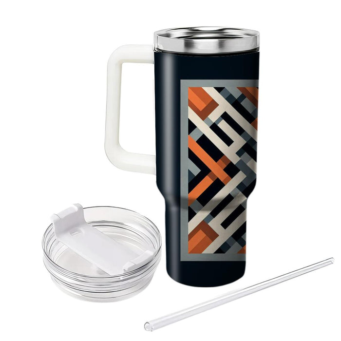 Geometric Crisscross Pattern  Personalized Tumblers