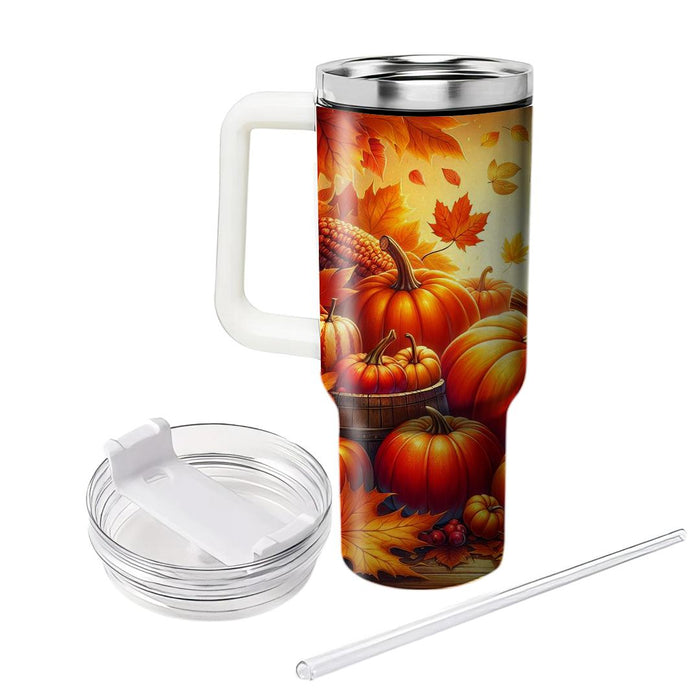 Autumn Harvest Joy  Tumblers With Lids