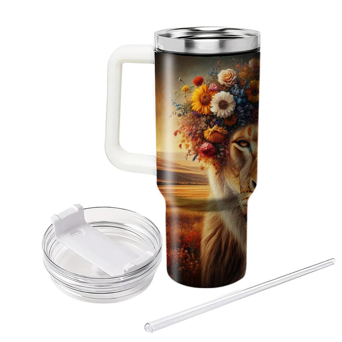 Floral Lioness Majesty  Decorative Tumblers