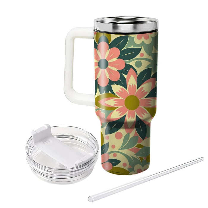 Retro Floral Motif  Tumblers For Gifts