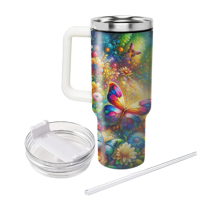 Radiant Butterfly Garden  Tumblers With Lids