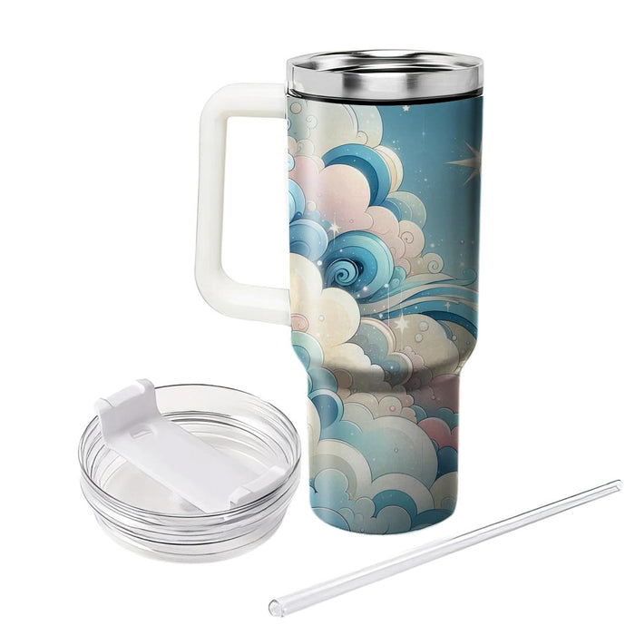 Whimsical Clouds And Stars  Unique Tumblers