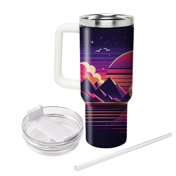 Synthwave Sunset Serenity  Tumbler Cups