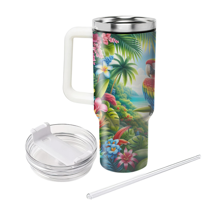 Sunny Macaw Paradise  Tumblers With Lids