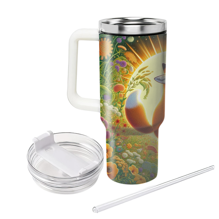 Joyful Fox In The Meadow  Tumblers With Lids