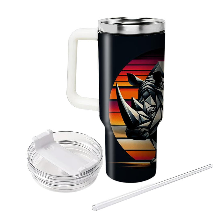 Geometric Rhino Charge  Travel Tumblers