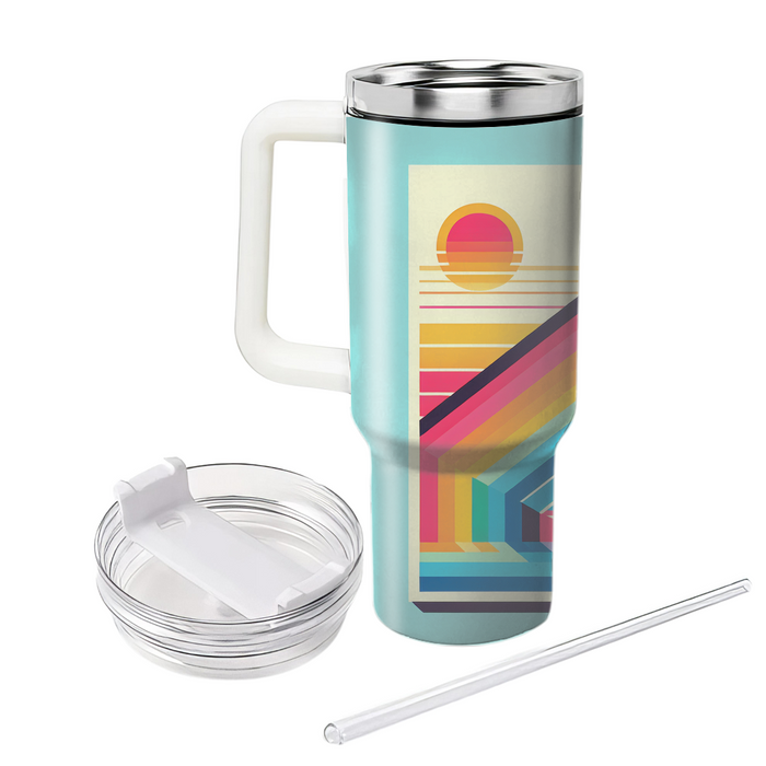 Vibrant Rainbow  Tumblers With Lids