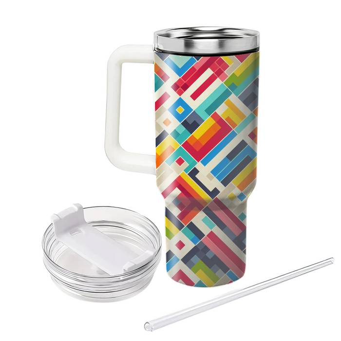 Geometric Rainbow Tiles  Decorative Tumblers