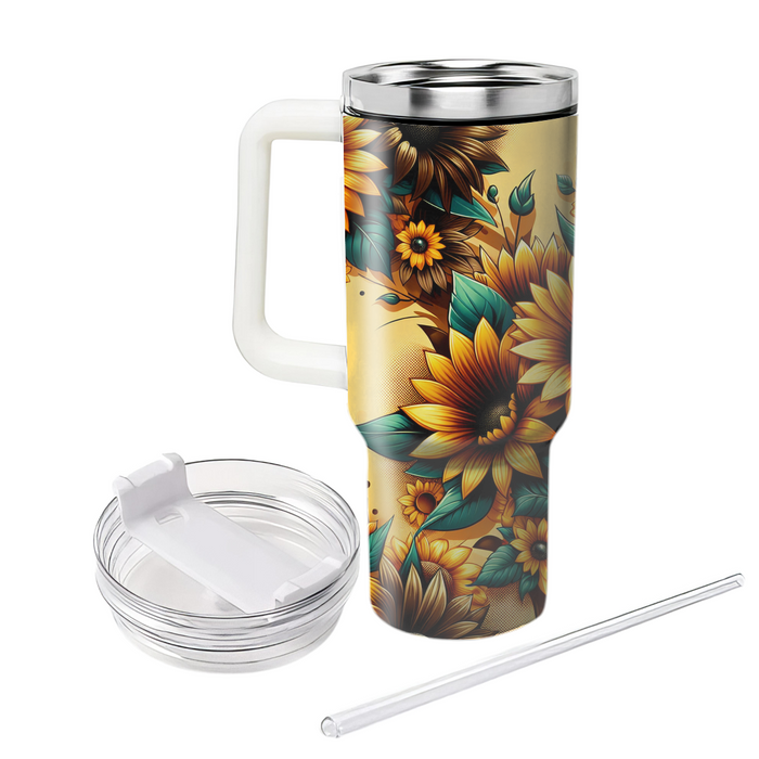 Bold Sunflower Burst  Custom Tumblers