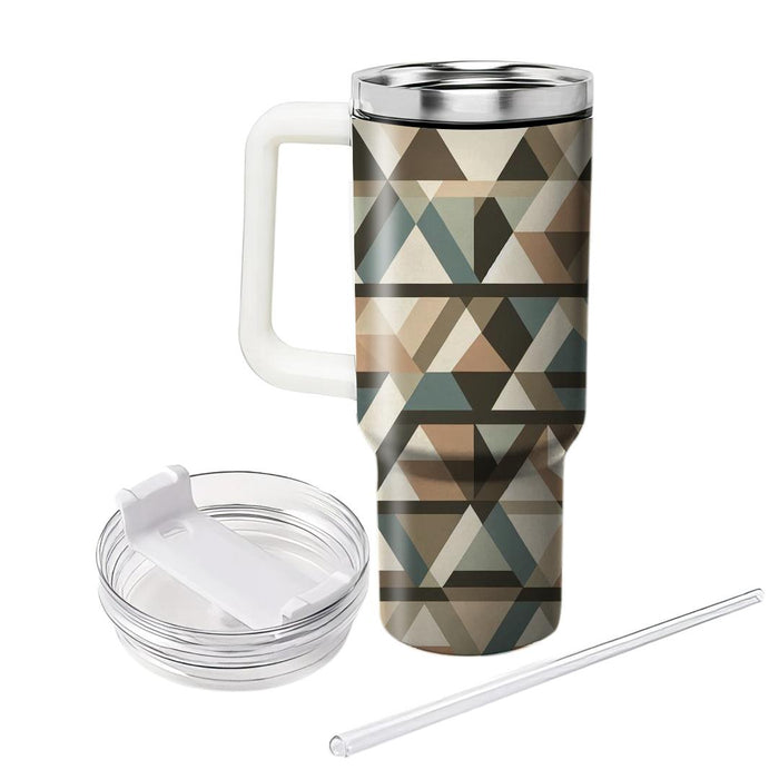 Triangular Earth Tone Symphony  Insulated Tumblers