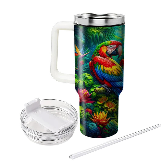 Vibrant Jungle Macaws  Tumbler Cups