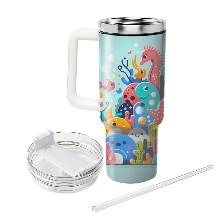 Whimsical Ocean Life Tumblers With Lids