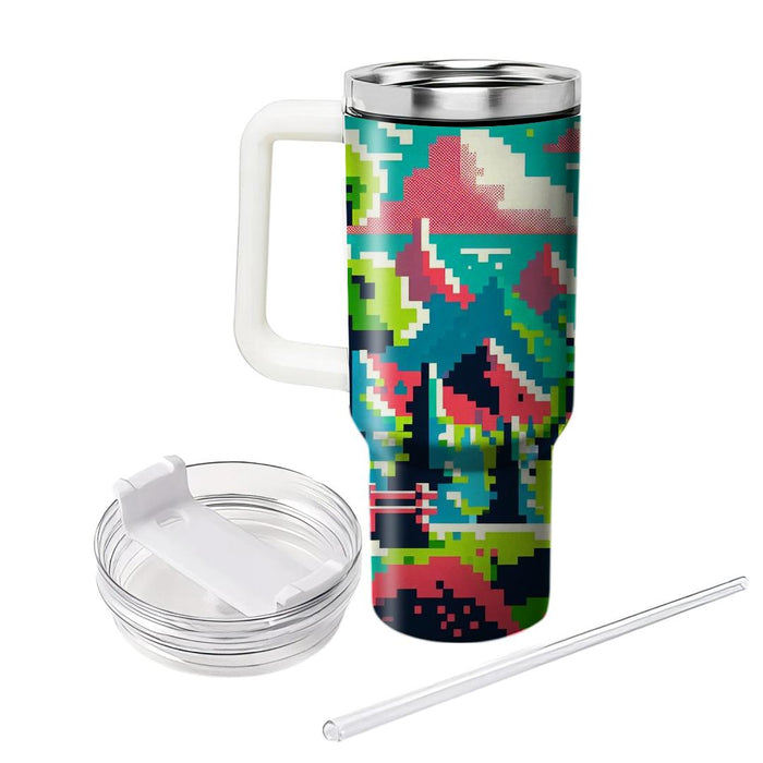 Vivid Pixel Art  Custom Tumblers