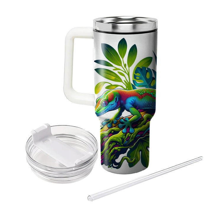 Vibrant Gecko Jungle  Travel Tumblers