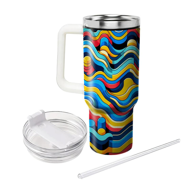 Vibrant Zigzag And Wave Mix  Decorative Tumblers