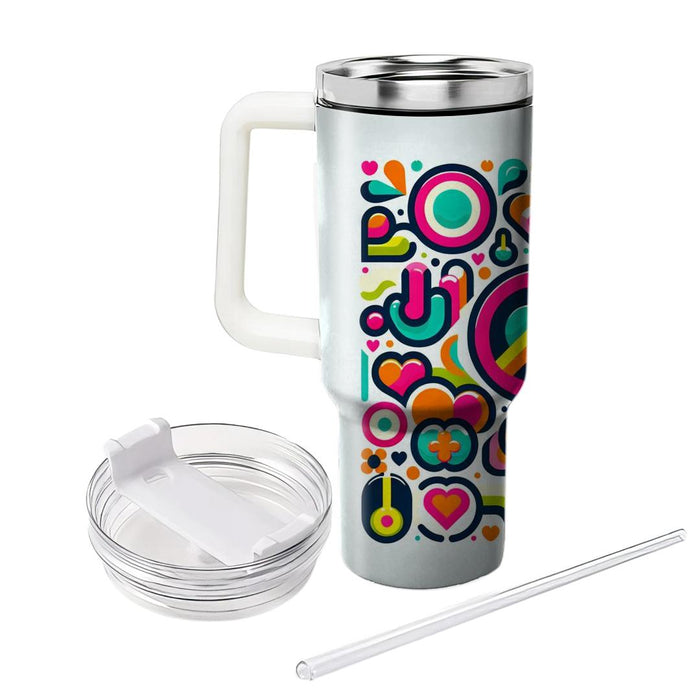 Vibrant Peace Signs  Tumbler Cups