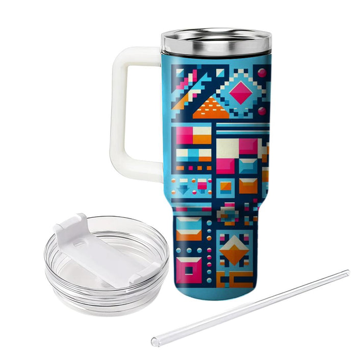 Retro Arcade Geometry  Travel Tumblers