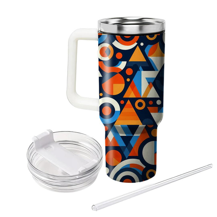 Abstract Circle And Triangle Fusion  Decorative Tumblers