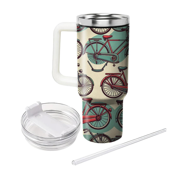 Vintage Bicycle Pattern  Personalized Tumblers