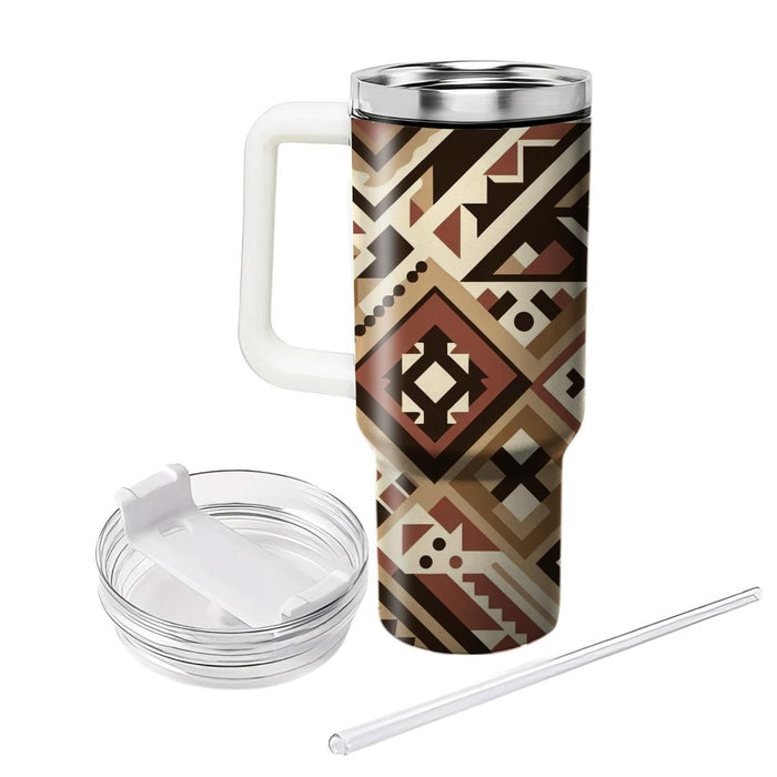 Geometric Tribal Triangle Dance  Decorative Tumblers