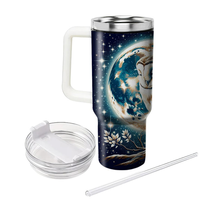 Whimsical Owl In Moonlight  Personalized Tumblers