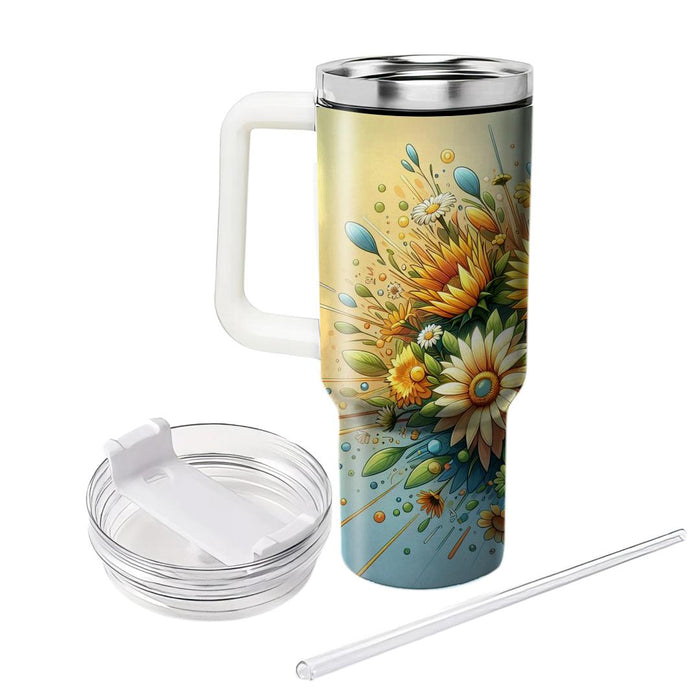 Sunny Day Floral Burst  Tumbler Cups