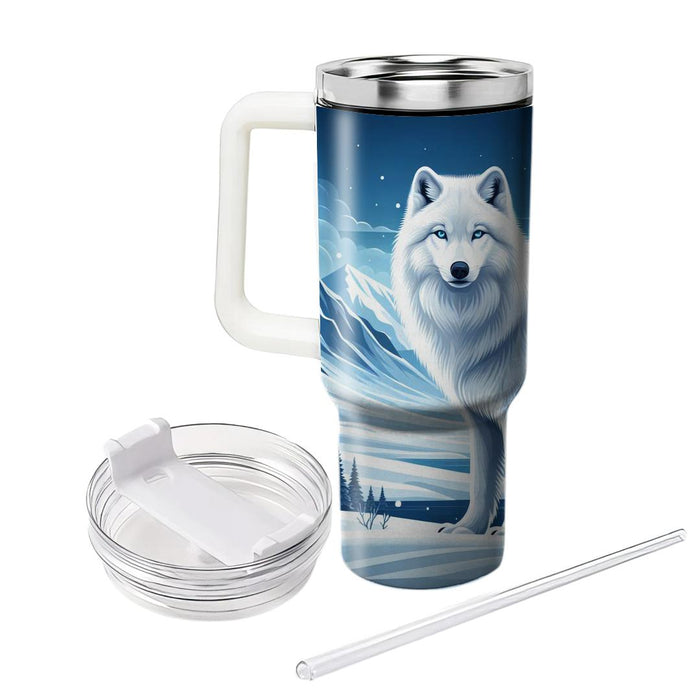 Winter Arctic Wolf  Tumblers With Lids