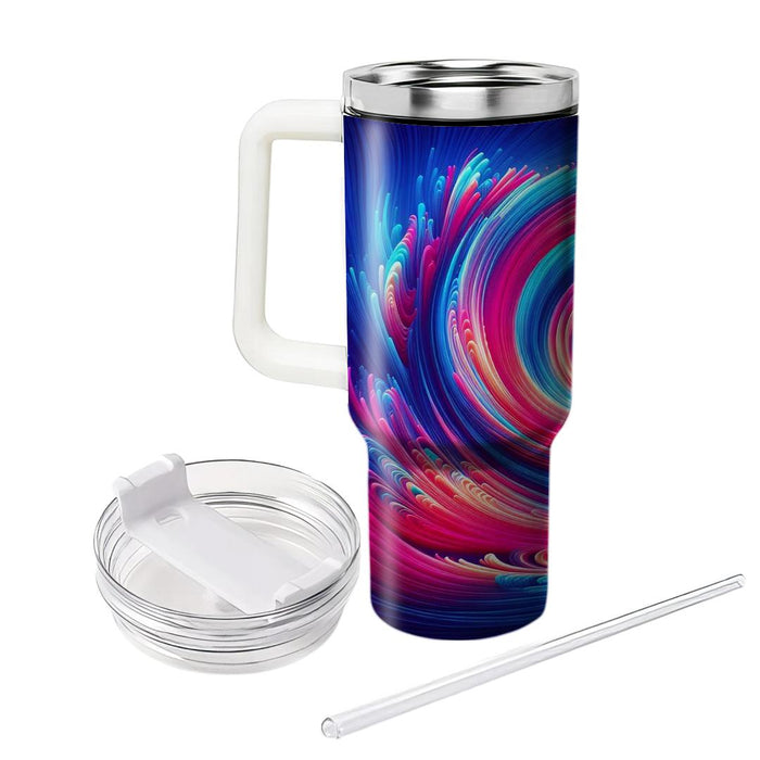 Vibrant Color Swirl  Tumblers With Lids