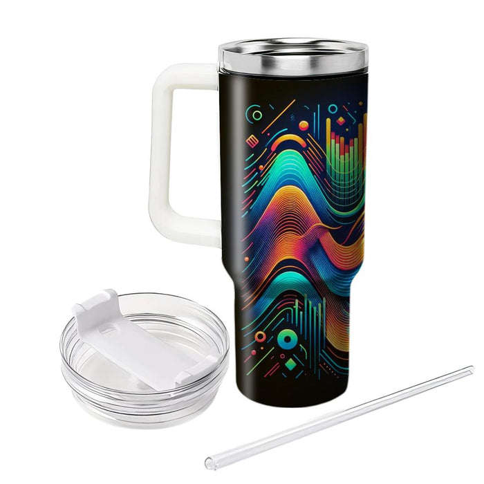 Abstract Retro Wave Travel Tumblers