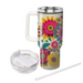 Bold Floral Medley  Tumbler Cups