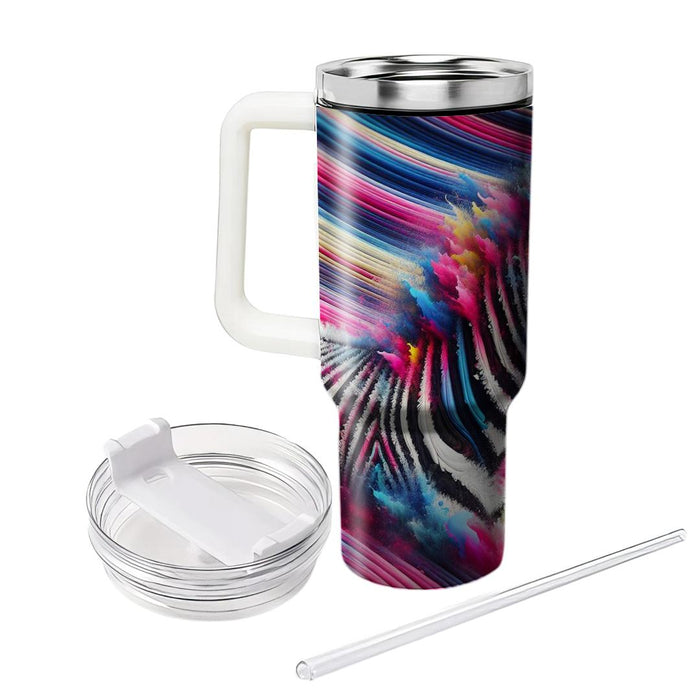 Funky Zebra Stripes  Travel Tumblers