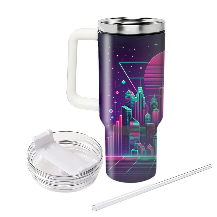 Retro Neon City  Custom Tumblers