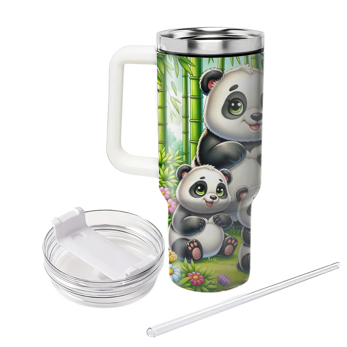 Serene Panda Family  Decorative Tumblers