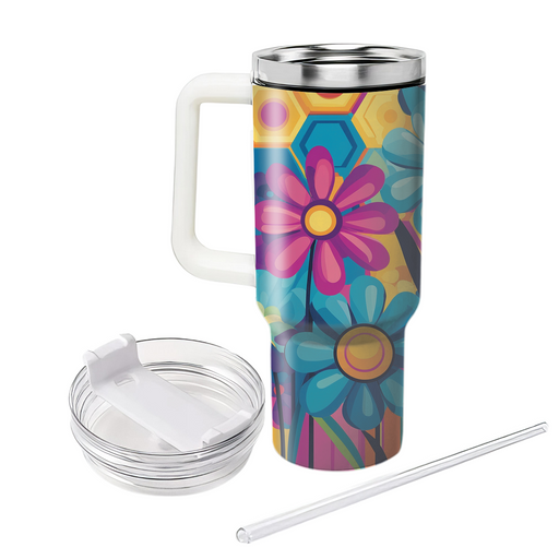 Funky Geometric Blossoms Unique Tumblers