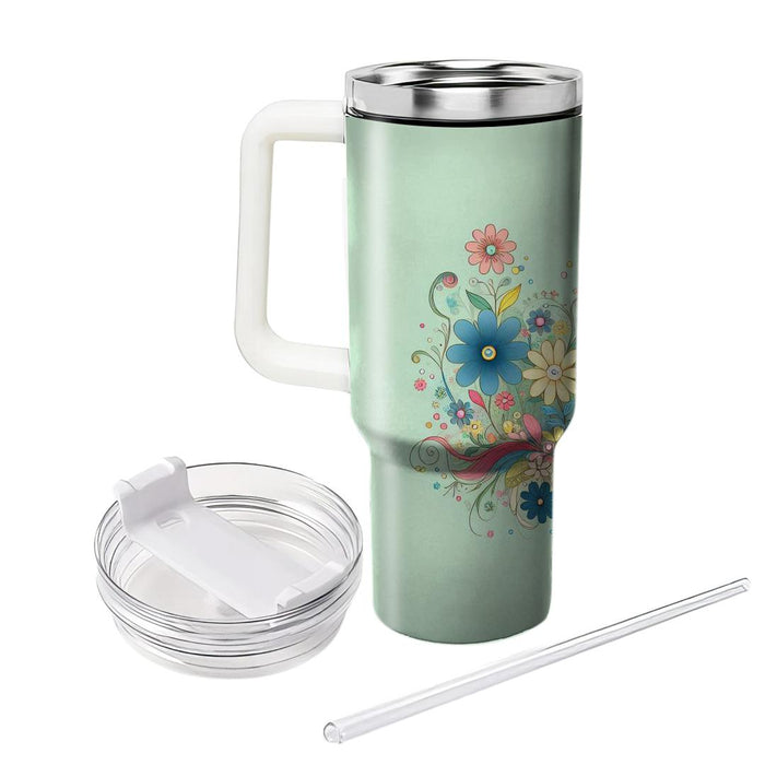 Whimsical Floral Garden  Travel Tumblers