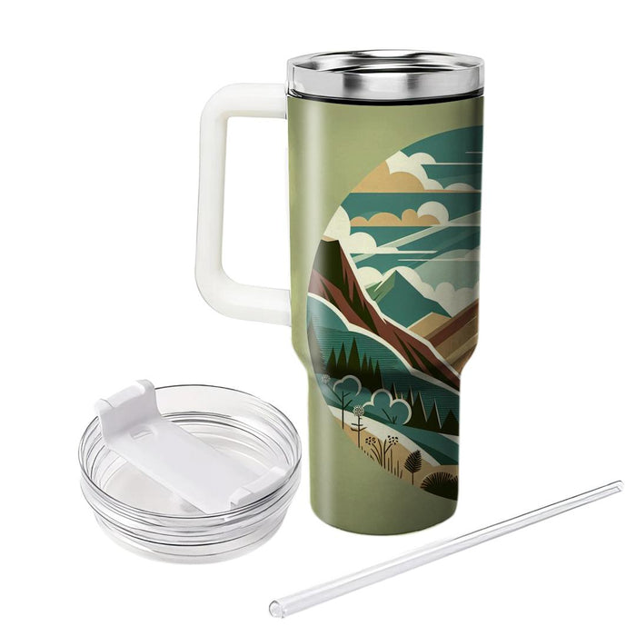 Retro Mountain Escape  Tumbler Cups