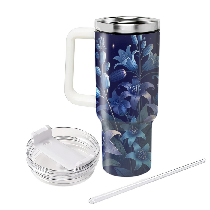 Midnight Bluebell Enchantment Travel Tumblers