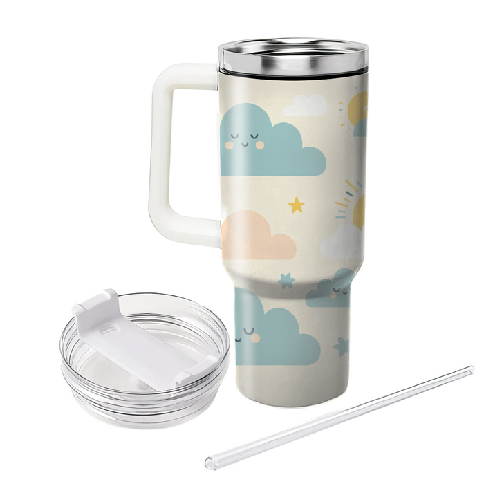 Whimsical Cloud And Sun  Unique Tumblers