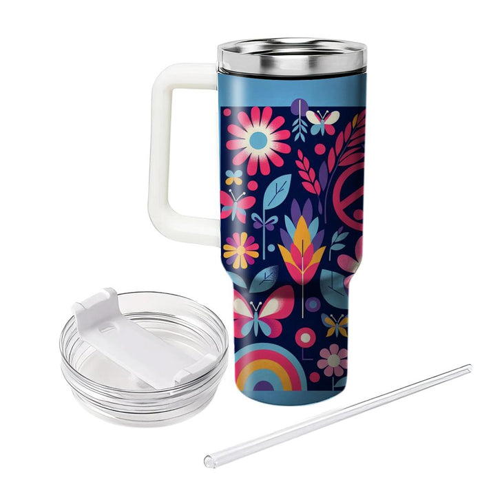 Vibrant Peace Sign  Tumblers With Lids