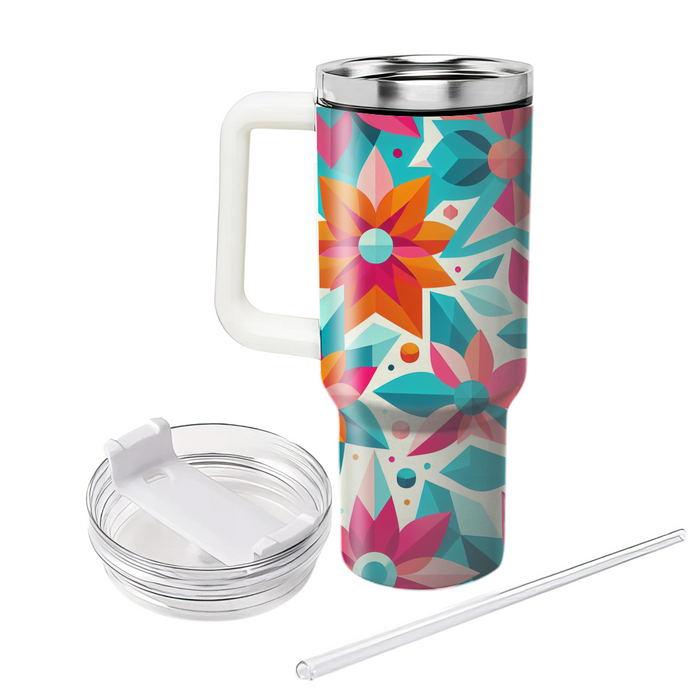 Vibrant Geometric Petals  Unique Tumblers