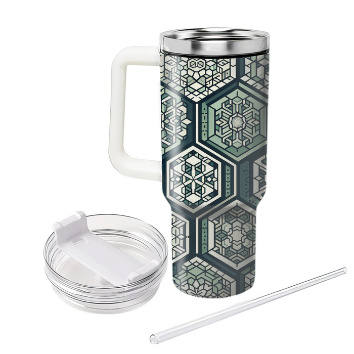 Geometric Hexagon Harmony  Tumblers With Lids