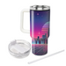 Vibrant Synthwave Horizon  Personalized Tumblers