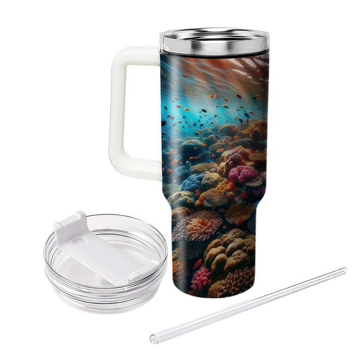 Vibrant Coral Reef  Travel Tumblers